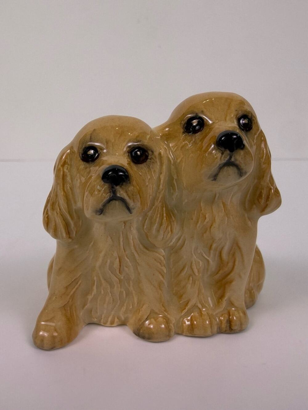 Beswick England Pair Of Sitting Cocker Spaniel Puppies Figurine #3383 Vintage